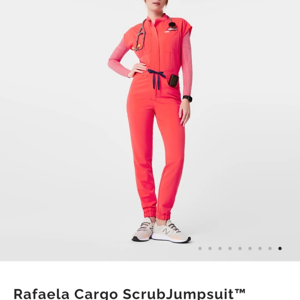 Figs Fiery Coral Jumpsuit